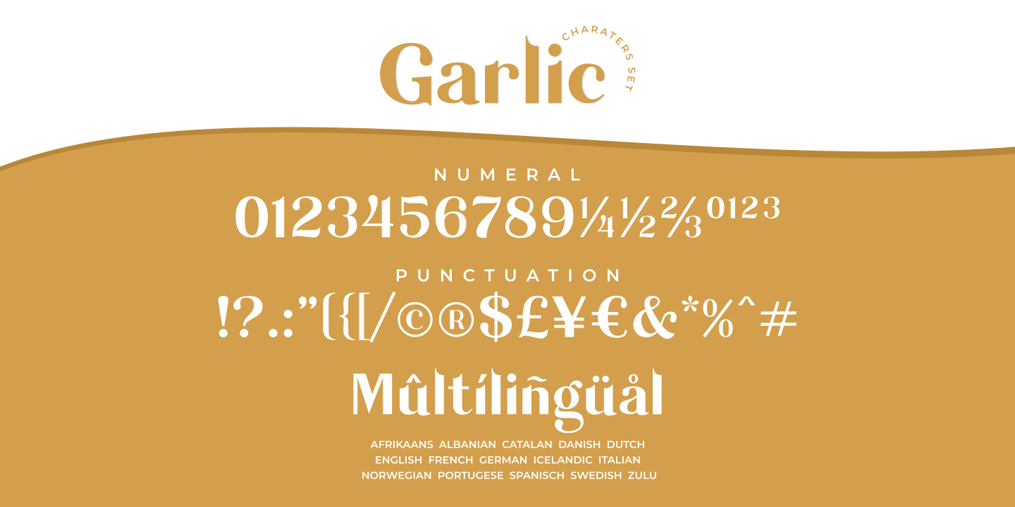 Garlic Outline Regular Font preview